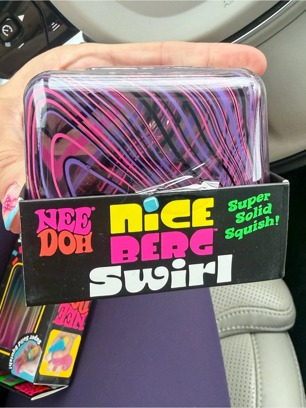 NeeDoh Nice Berg Swirl Solid Squish Toy - Purple & Pink
